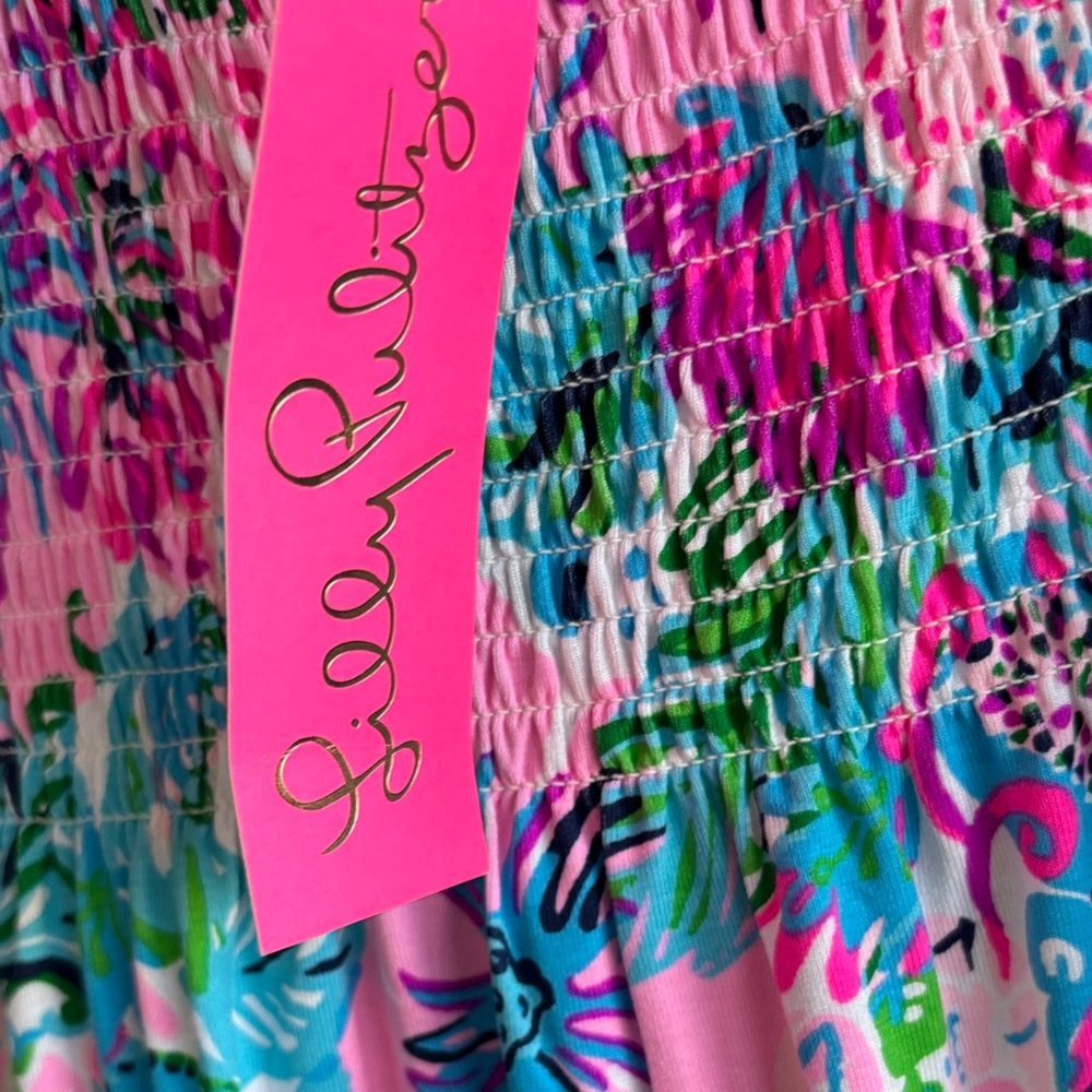‼️Sold‼️Lilly Pulitzer kailua smocked dress paradise petals - Picture 8 of 11